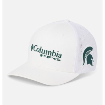 Columbia Petten Heren, PFG Mesh Ball - Michigan State Wit, 42BYLVWRD